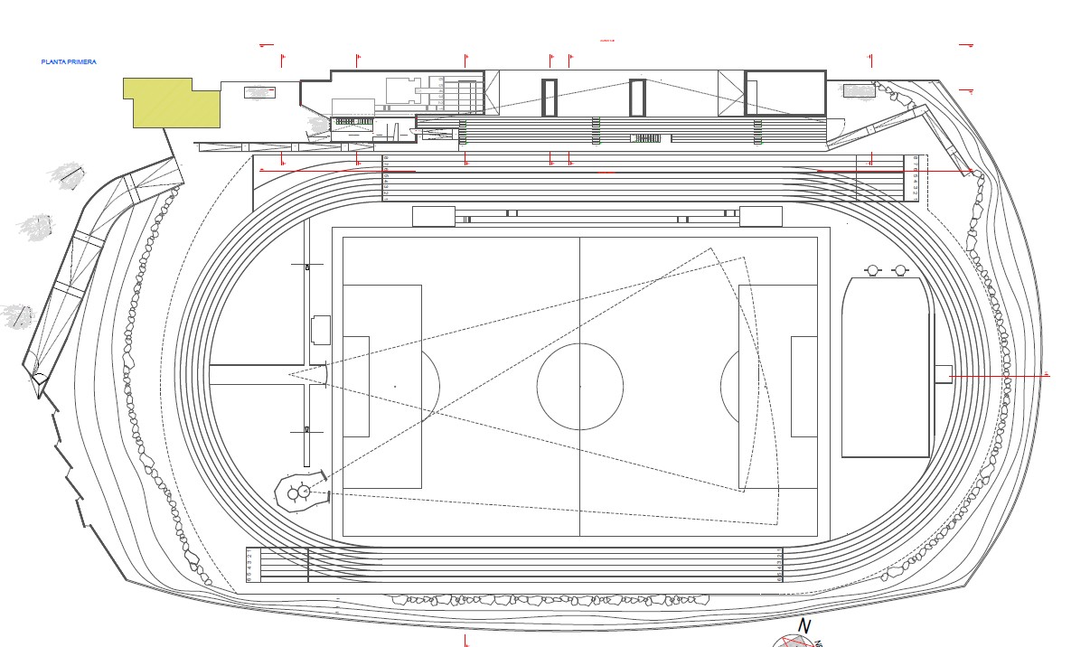 Plano de la Ciudad Deportiva de Antigua.