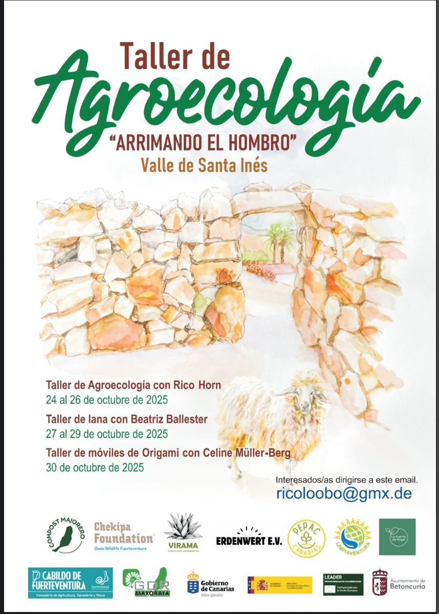 Cartel del Taller de Agroecología 'Arrimando el Hombro'