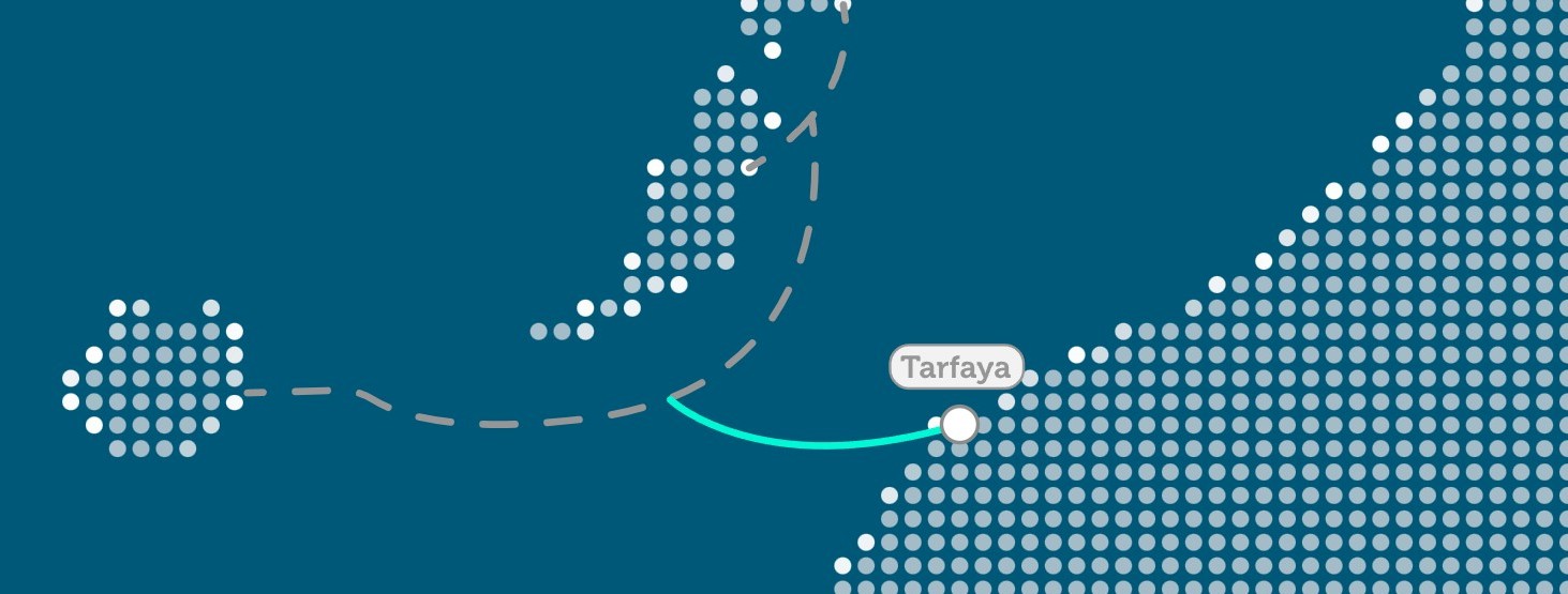 Diagrama del nodo de Canalink con África.