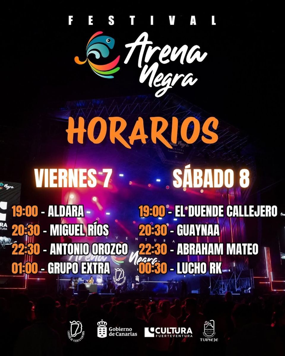 Horarios del Arena Negra 2025.