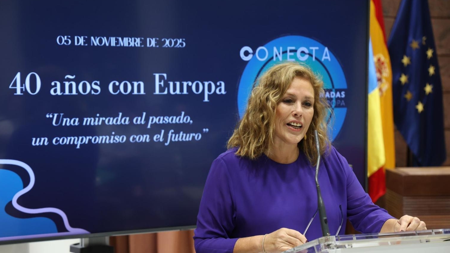 Astrid Pérez, en las III Jornadas Conecta Canarias–Europa.