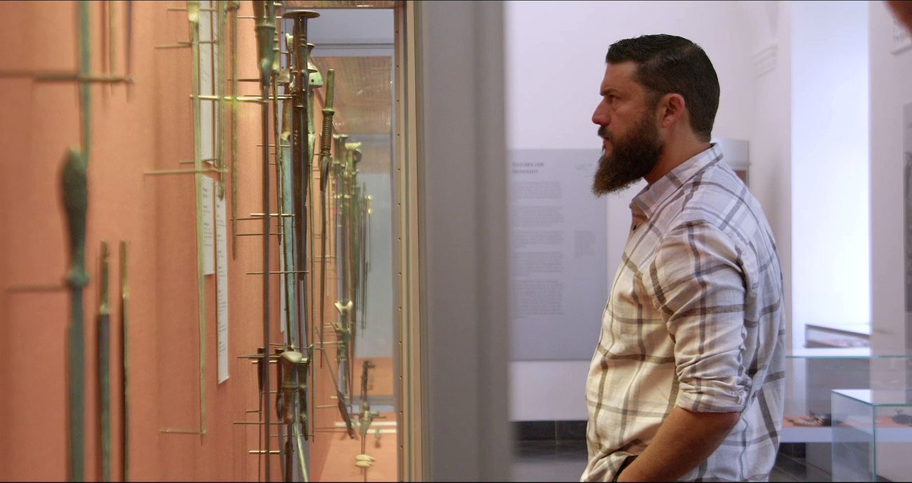 Derque Castellano en el museo de armas de Solingen (Alemania).