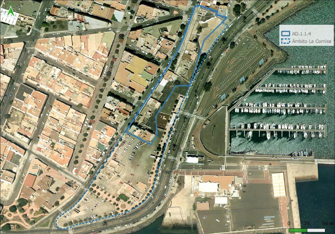 Plano de la cornisa, en la modificación del PGO