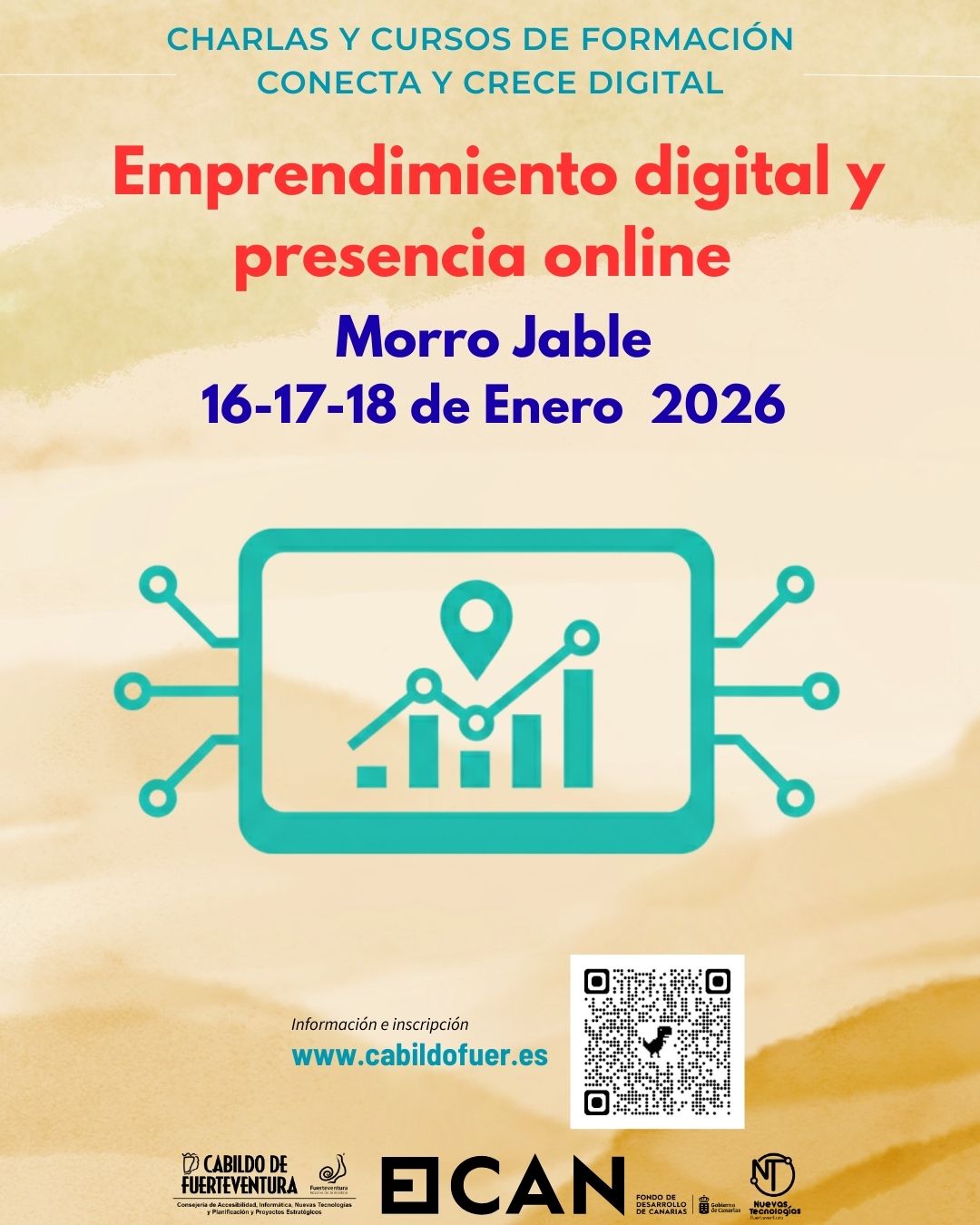 Cartel de Emprendimiento digital y presencia online.