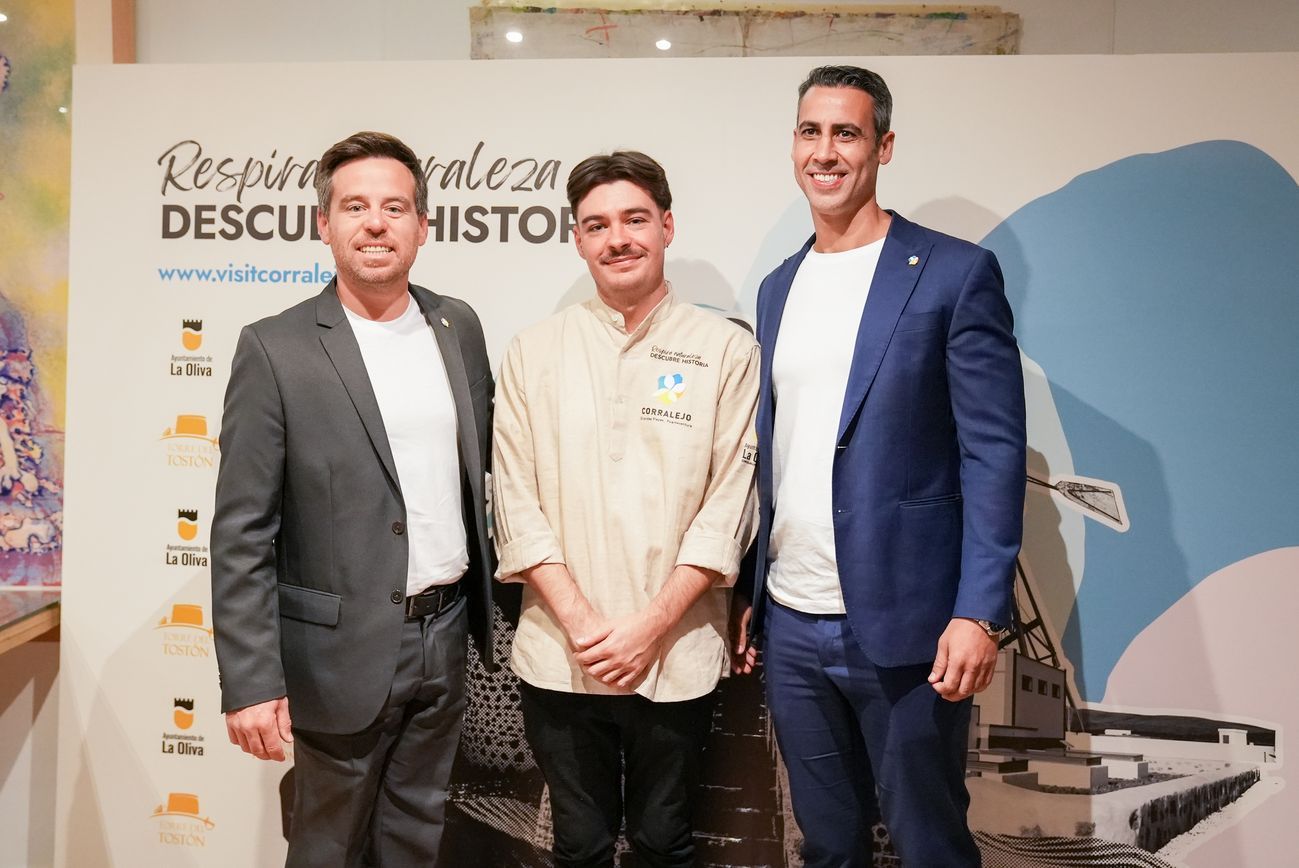 Fajardo, Grangel y Blanco em el encuentro gastronómico de La Oliva en Madrid.