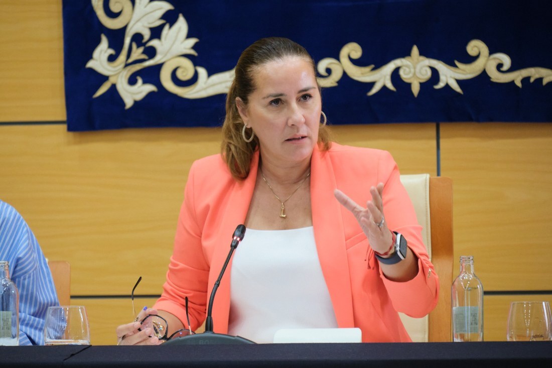 Lola García, en el salón de plenos del Cabildo.