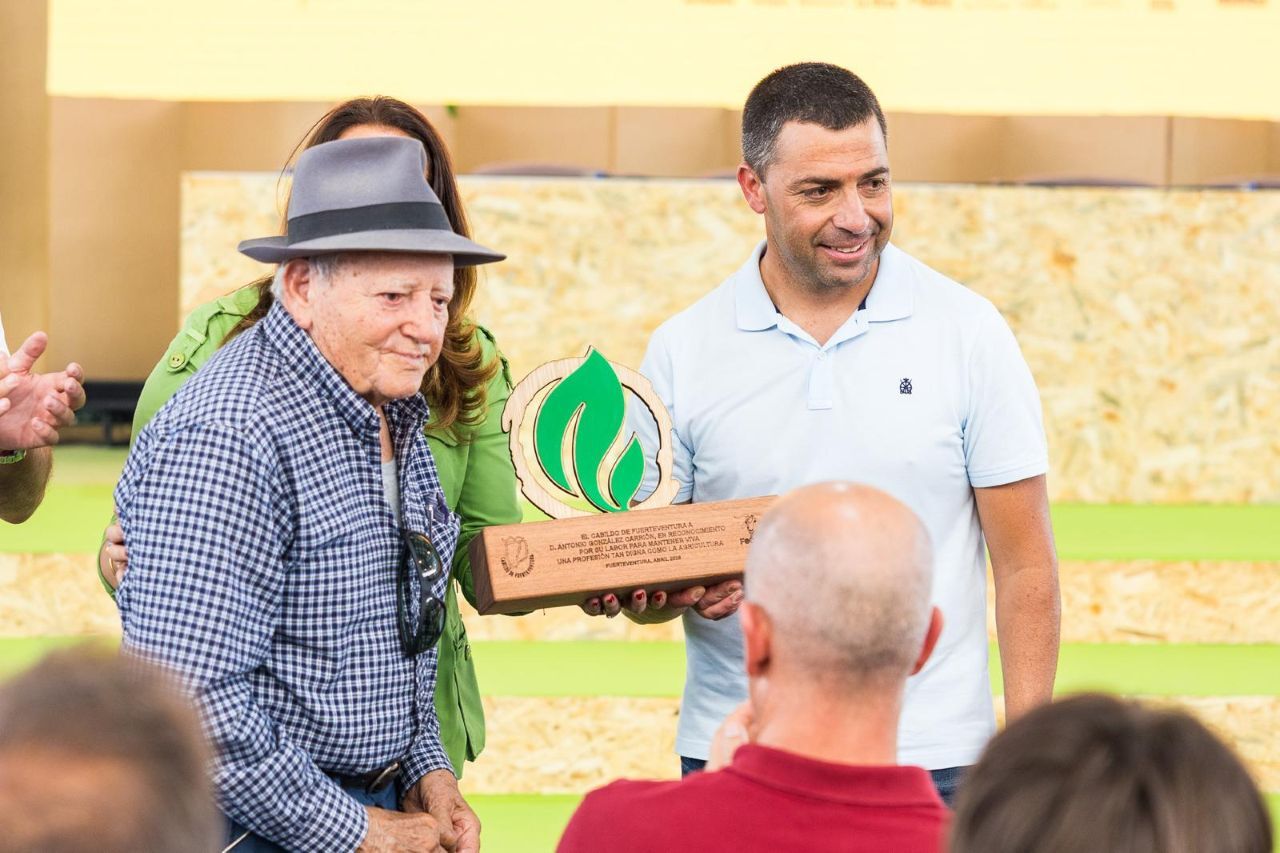 Antonio González, agricultor de La Oliva homenajeado en Feaga 2026.