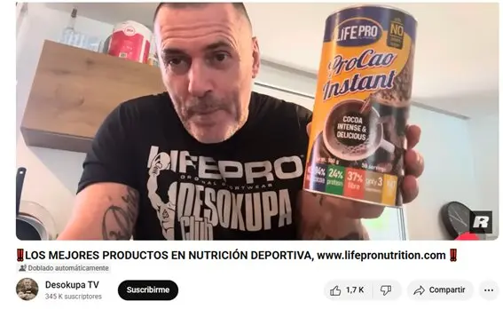 Daniel Esteve, fundador de Desokupa, promociona productos de LifePro, en una captura que publicó Diario Red.