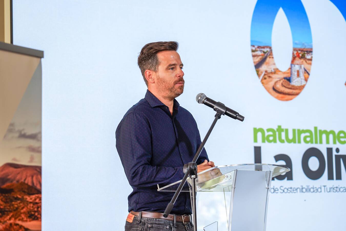 David Fajardo, en el acto de clausura de Naturalmente La Oliva.