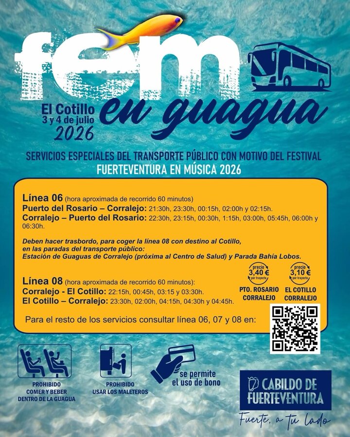 Horarios de guaguas del FEM 2026.