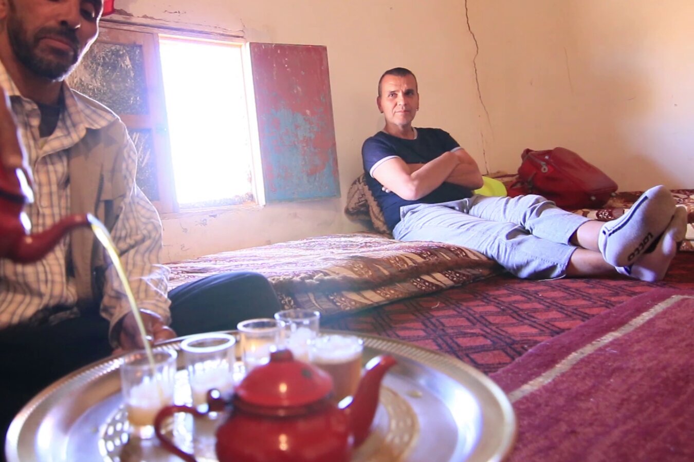 Juambi Cabrera, en 2018, en una de sus visitas a los campamentos de refugiados de Tinduf.
